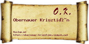 Obernauer Krisztián névjegykártya
